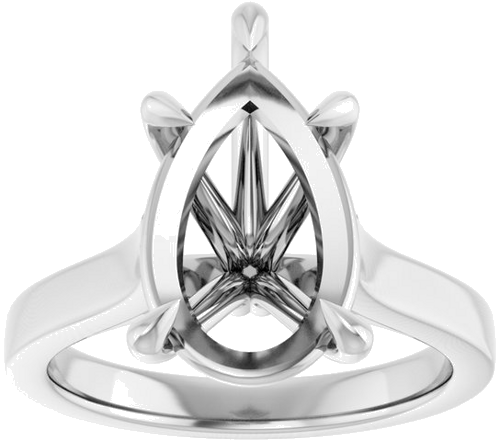 Sužadėtuvių Žiedas „Claw-Prong“ 14k white gold Pear 14mm x 9mm (3)