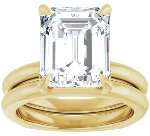 Sužadėtuvių Žiedas „Claw-Prong Euro Shank“ 14k yellow gold Emerald 11mm x 9mm (8)