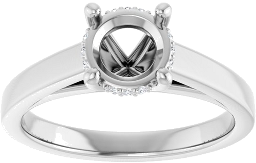 Sužadėtuvių Žiedas „Hidden Halo-Style“ 14k white gold Round 6.5mm (3)