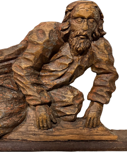 Medinė Kristaus retabulo fragmento skulptūra, 40 cm, Europa (1)