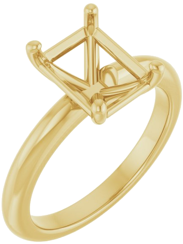 Sužadėtuvių Žiedas 14k yellow gold Emerald 9mm x 7mm (1)