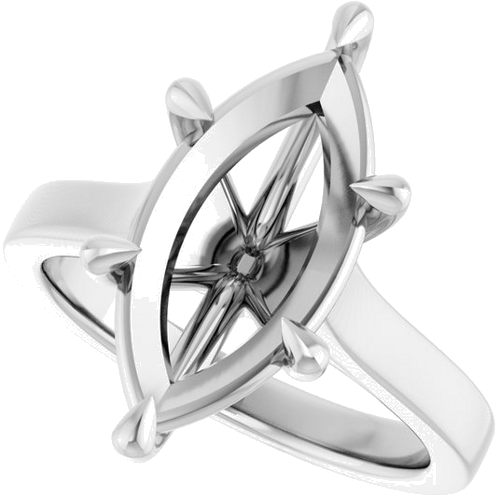 Sužadėtuvių Žiedas „Claw-Prong“ 14k white gold Marquise 16mm x 8mm (5)