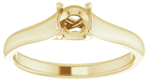 Sužadėtuvių Žiedas „Solitaire“ 585 Geltonojo Aukso Round 4.8mm (3)