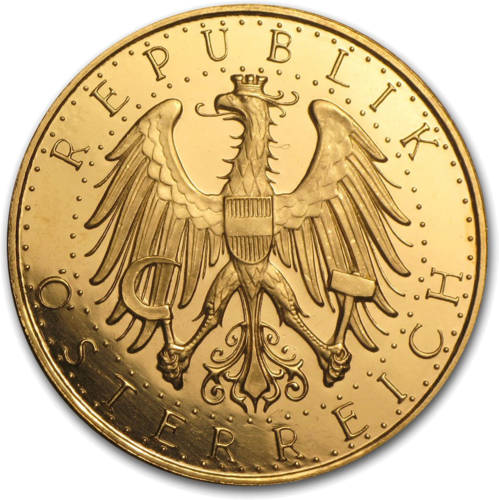 100 шиллингов Австрия 1926-1934 золотая монета (2)