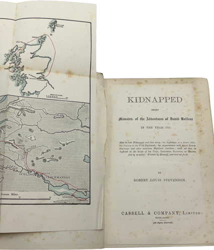 Antikvarinė knyga „Kidnapped“, 18 x 15 cm, 1886 m., Didžioji Britanija (1)