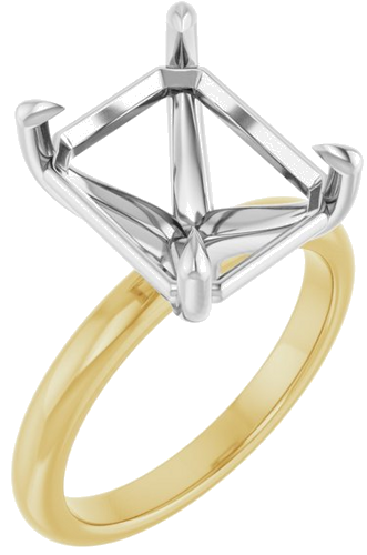 Sužadėtuvių Žiedas „Claw-Prong“ 14k yellow/white gold Emerald 12mm x 10mm (1)