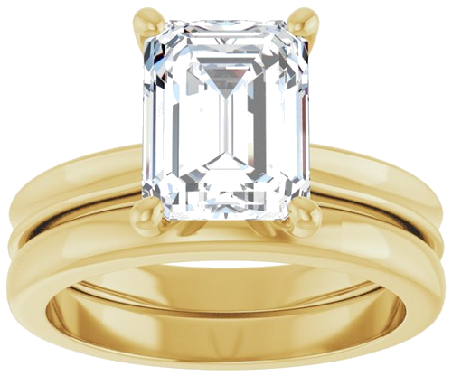 Sužadėtuvių Žiedas 14k yellow gold Emerald 9mm x 7mm (8)
