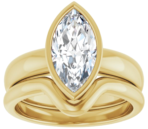 Sužadėtuvių Žiedas „Bezel-Set Solitaire“ 10k yellow gold Marquise 12mm x 6mm (8)