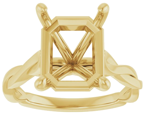 Sužadėtuvių Žiedas „Infinity-Inspired“ 14k yellow gold Emerald 11mm x 9mm (3)