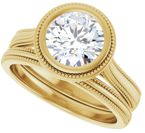 14K Yellow 7.4 mm Round Engagement Ring Mounting (10)
