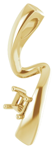 14K Yellow  3 mm Square Pendant Mounting (2)
