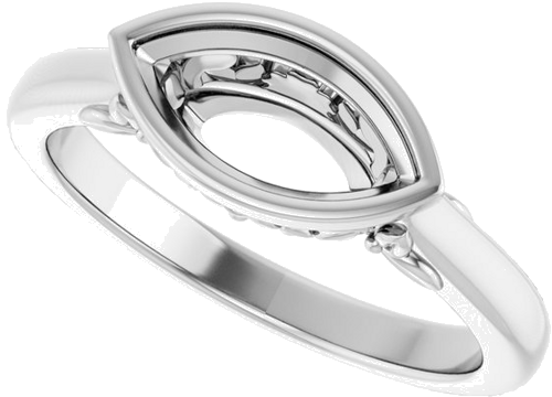 Sužadėtuvių Žiedas „Bezel-Set“ 14k white gold Marquise 10mm x 5mm (5)