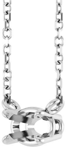 14K White 6x4 mm Oval 18  Necklace Mounting (2)