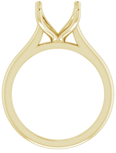 14K Yellow 10x8 mm Emerald Solitaire Engagement Ring Mounting (2)
