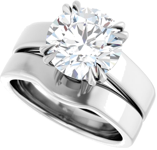 Sužadėtuvių Žiedas „Double Claw-Prong Solitaire“ 925 Sidabro Round 9.4mm (10)
