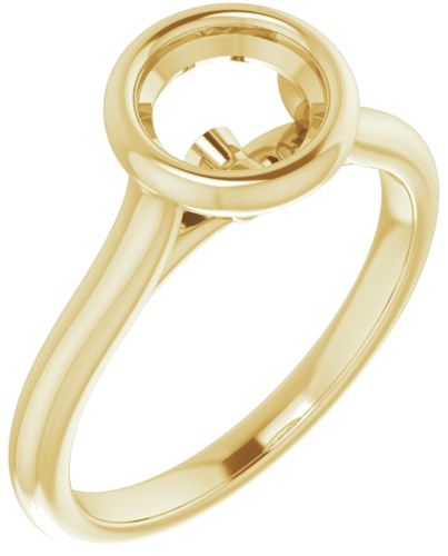 Sužadėtuvių Žiedas „Bezel-Set Accented“ 14k yellow gold Round 6.5mm (1)