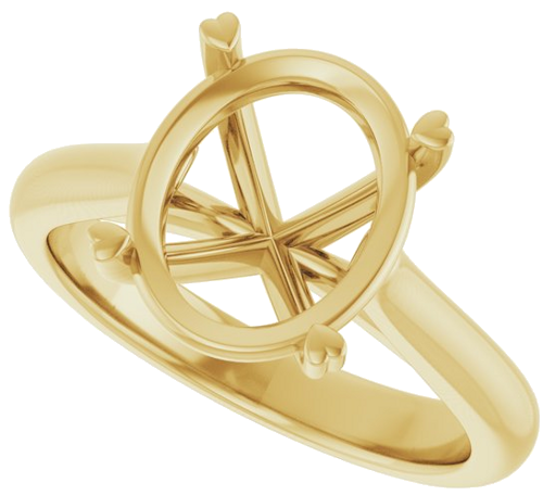 Sužadėtuvių Žiedas „Hearts on Top™“ 14k yellow gold Oval 11mm x 9mm (5)