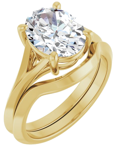 18K Yellow 10x8 mm Oval Solitaire Engagement Ring Mounting (6)