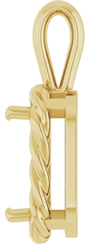 Pakabukas „Rope Solitaire Charm“ 14k yellow gold Emerald 8mm x 6mm (3)