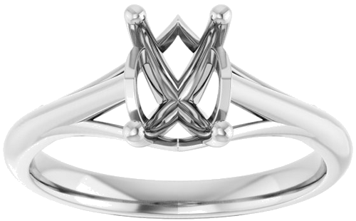 Sužadėtuvių Žiedas „Solitaire“ 585 Baltojo Aukso Emerald 7mm x 5mm (3)