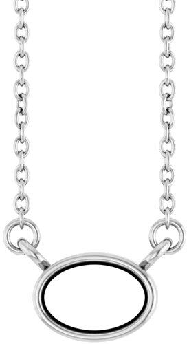 Pakabukas „Solitaire“ 14k white gold Oval 6mm x 4mm (1)