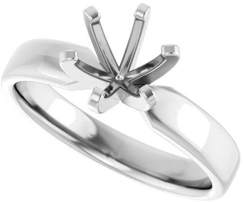 Sužadėtuvių Žiedas „Solitaire“ 585 Baltojo Aukso Round 6.5mm (5)