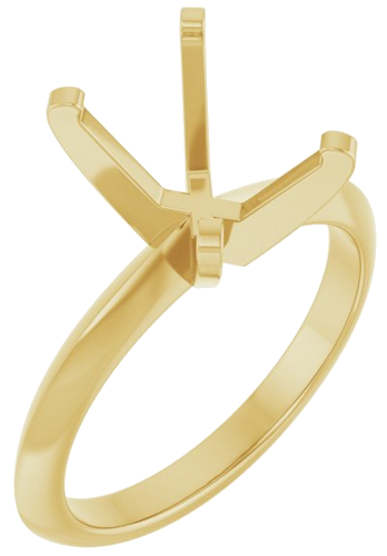 Sužadėtuvių Žiedas „Knife-Edge“ 14k yellow gold Emerald 9mm x 7mm (1)