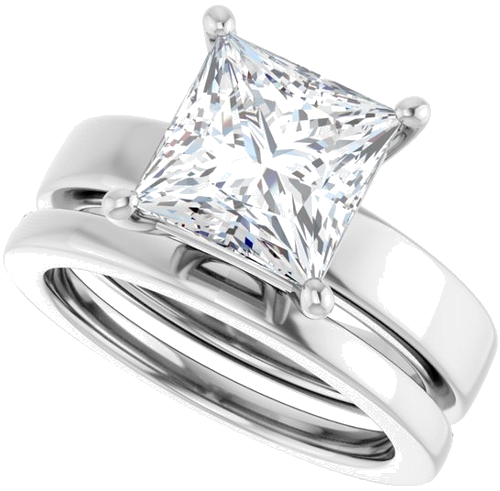 Sužadėtuvių Žiedas 14k white gold Square 8mm (10)