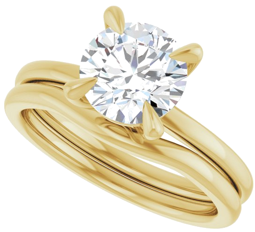 Sužadėtuvių Žiedas 14k yellow gold Round 7.4mm (10)