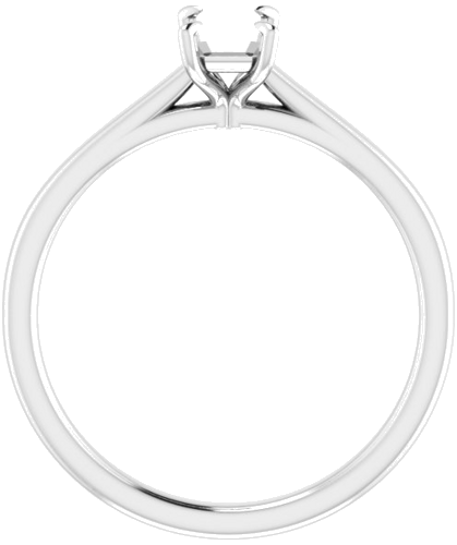 14K White  6x4 mm Emerald Solitaire Engagement Ring Mounting (2)