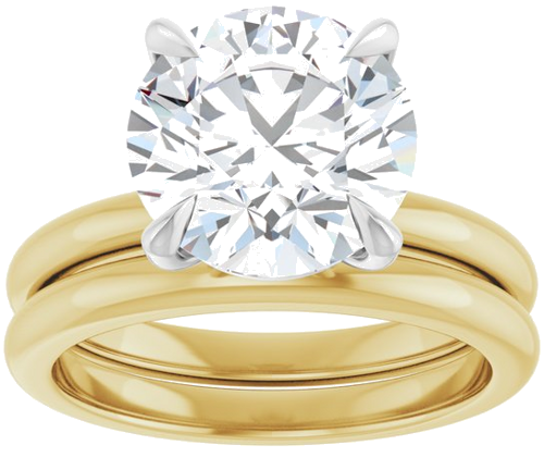 Sužadėtuvių Žiedas 585 Baltojo Ir Geltonojo Aukso Round 10mm (5)