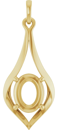 Pakabukas „Solitaire“ 14k yellow gold Oval 10mm x 8mm (1)
