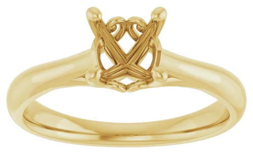 14K Yellow  6.5 mm Round Solitaire Engagement Ring Mounting (3)