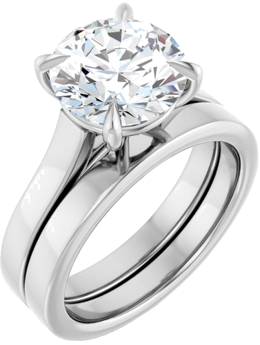 Sužadėtuvių Žiedas „Claw-Prong“ 14k white gold Round 9.4mm (6)