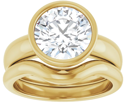 Sužadėtuvių Žiedas „Bezel-Set Solitaire“ 18k yellow gold Round 9mm (8)