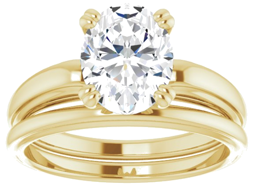 Sužadėtuvių Žiedas „Solitaire“ 14k yellow gold Oval 9mm x 7mm (8)