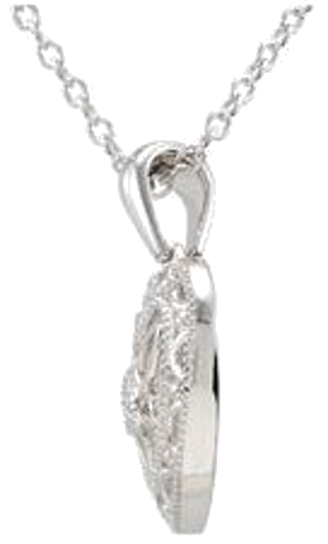 Sterling Silver .005 CTW Natural Diamond Heart 18  Necklace (2)