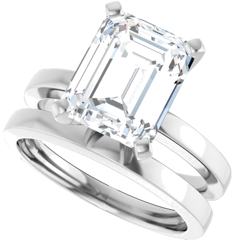 Sužadėtuvių Žiedas „Solitaire“ 14k white gold Emerald 10mm x 8mm (10)