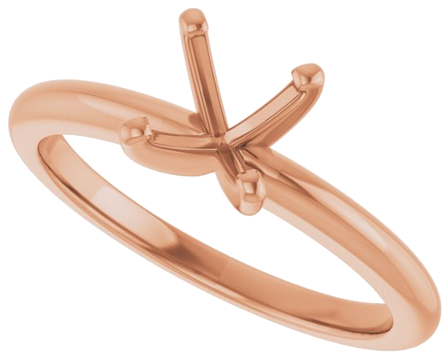 14K Rose  6.5 mm Round Solitaire Engagement Ring Mounting (5)