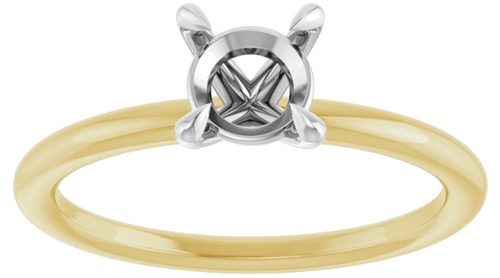 Sužadėtuvių Žiedas „Claw-Prong Solitaire“ 14k yellow/white gold Round 6mm (3)
