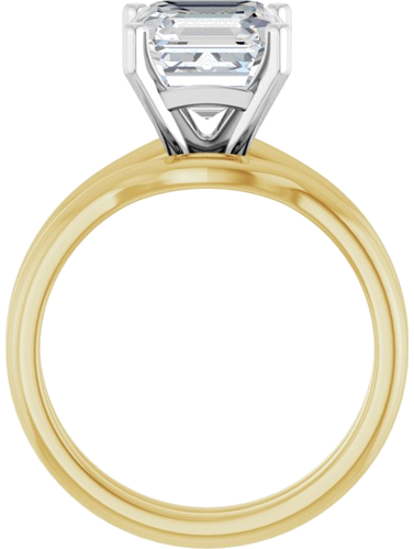 Sužadėtuvių Žiedas 14k yellow/white gold Asscher 8mm (7)