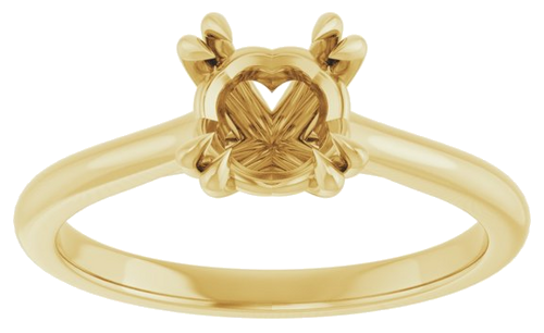 18K Yellow 6.5 mm Round Solitaire Engagement Ring Mounting (3)