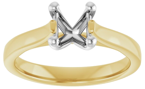 Sužadėtuvių Žiedas 10k yellow/white gold Square 5mm (3)