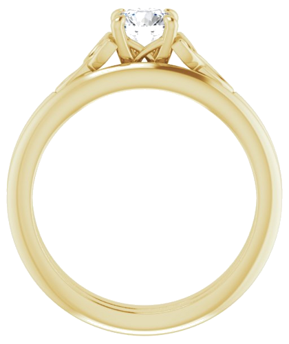 Sužadėtuvių Žiedas „Celtic-Inspired Solitaire“ 585 Geltonojo Aukso Round 5.2mm (7)