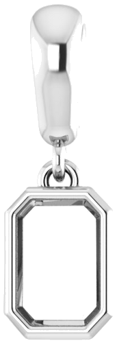 Sterling Silver  6x4 mm Emerald Pendant Mounting (1)