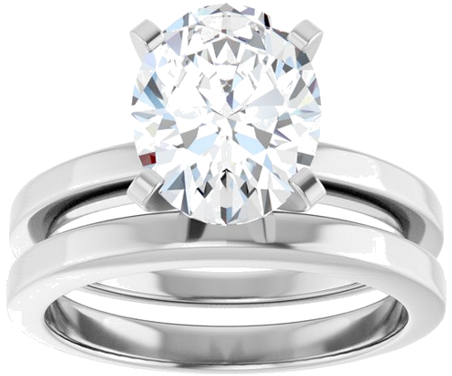Sužadėtuvių Žiedas 14k white gold Oval 10mm x 8mm (8)
