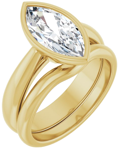 Sužadėtuvių Žiedas „Bezel-Set Solitaire“ 14k yellow gold Marquise 13mm x 6.5mm (6)