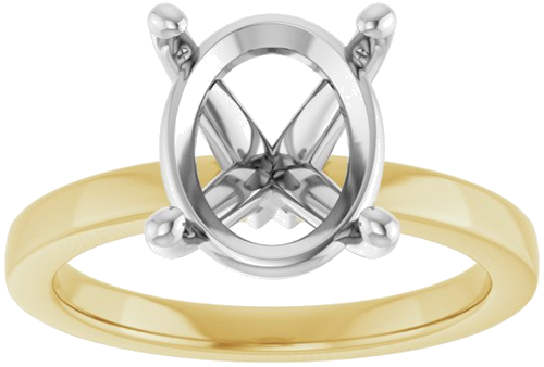 Sužadėtuvių Žiedas „Solitaire“ 14k yellow/white gold Oval 11mm x 9mm (3)