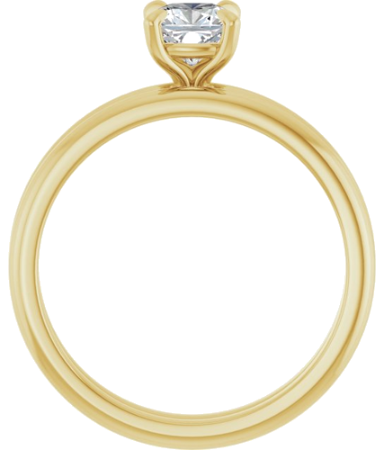 14K Yellow  5x5 mm Cushion Solitaire Engagement Ring Mounting (7)