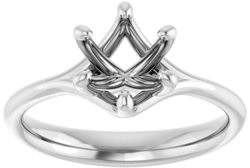 Platinum 7 mm Round Engagement Ring Mounting (3)
